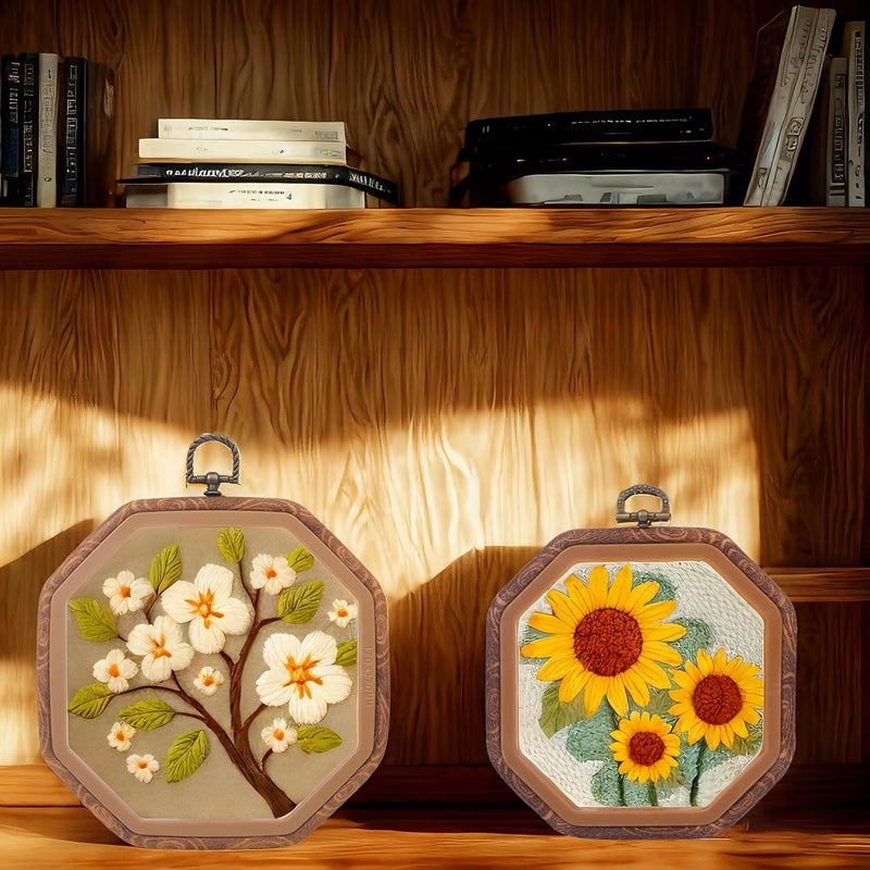 Cheloment Embroidery⨯ Stitch Frames for Display,6PC Octagon Embroidery Hoops,Three Sizes Oectangle Frames for Embroidery Perfect for Sewing, Home Decor and Embroidery - Image 5
